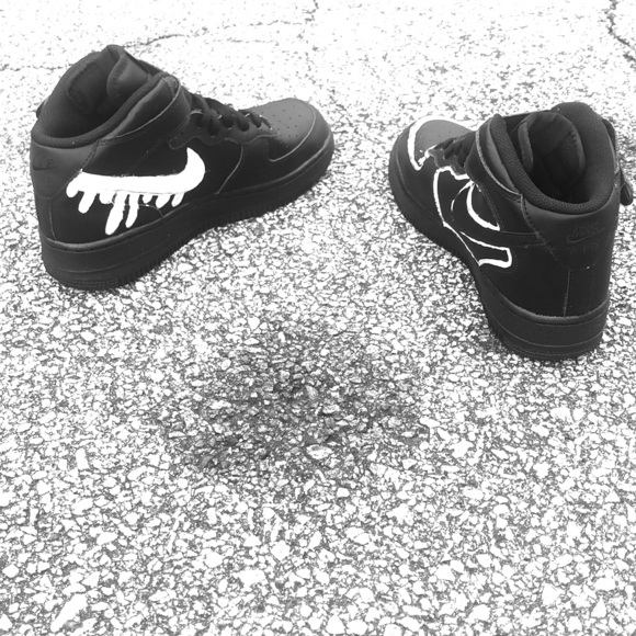 Customized Black Air Force 1’s